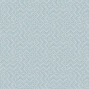 Granary Check, sky blue and white (Small)– textural marks with lines and dots