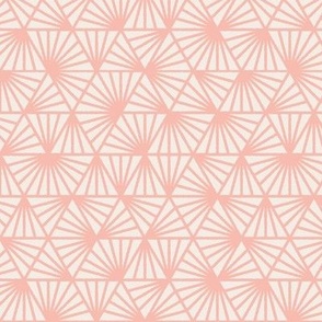 Early Dusk, peach and white (Small) – geometric triangles and textural lines