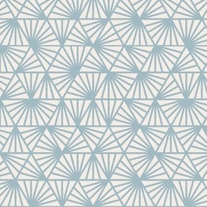 Early Dusk, sky blue and white (Small) – geometric triangles and textural lines