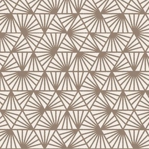 Early Dusk, taupe and white (Small) – geometric triangles and textural lines