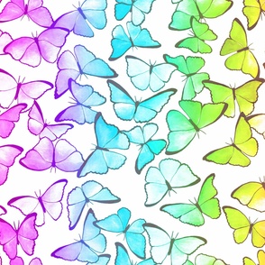 Rainbow Watercolor Butterflies