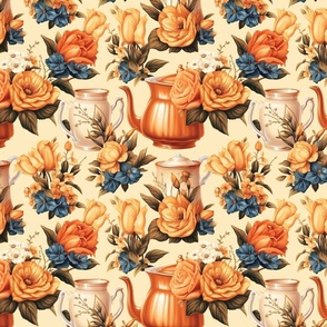 Tea time vintage peach color