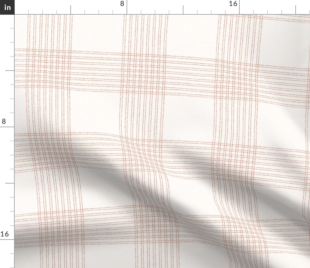 Crossover Plaid: Terra Cotta & Cream Linear Plaid