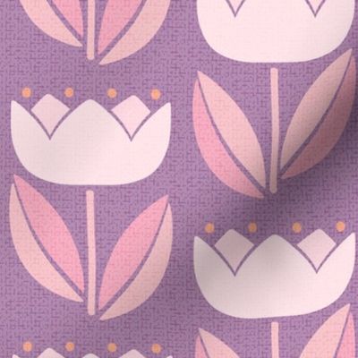 Mid Century Modern Vintage Tulip amethyst 8 large wallpaper scale by Pippa Shaw 