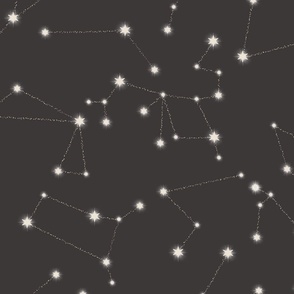 Zodiac constellations in warm grey