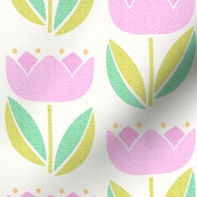 Mid Century Modern Vintage Tulip pink  8 large wallpaper scale by Pippa Shaw