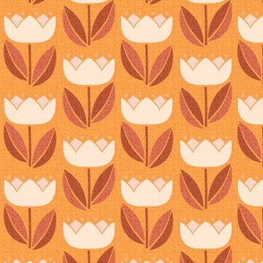 Mid Century Modern Vintage Tulip orange 8 large wallpaper scale by Pippa Shaw