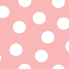 L - Polka Dots Pastel Pink - Retro Vintage Classic Circles Geo Simple Cute Girly Pretty Barbie Large Scale