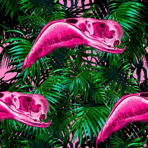 Pink Flamingo Skulls Tropigoth I
