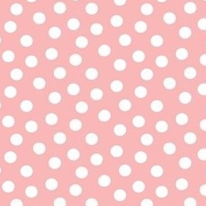 4XS - Polka Dots Pastel Pink - Retro Vintage Classic Circles Geo Simple Cute Girly Pretty Barbie Small Scale Tiny Dollhouse