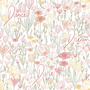 Dream Dance Dare - floral tween bedding