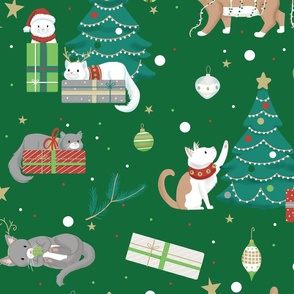 A Very Meowy Christmas green large