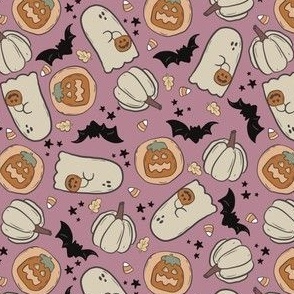 Trick or treat ghosts purple 