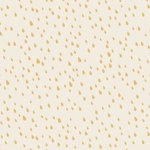 Illustrated Yellow Raindrops on a Cream Background