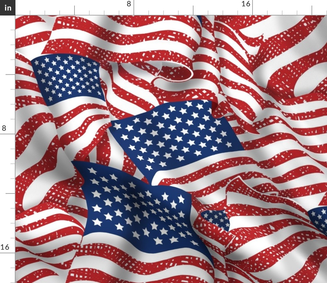 American Flags Flying