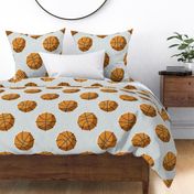 Large jumbo scale // Basketball balls polka dots // bunny grey dotted background orange balls modern retro color block tween spirit bedroom 