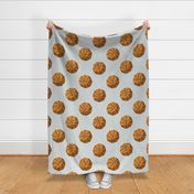 Large jumbo scale // Basketball balls polka dots // bunny grey dotted background orange balls modern retro color block tween spirit bedroom 
