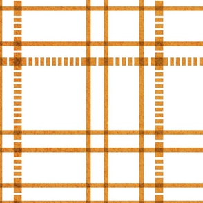Large jumbo scale // Modern check coordinate // white background orange criss-crossed vertical and horizontal stripes