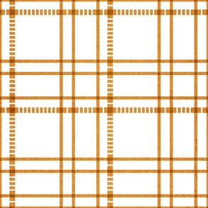 Normal scale // Modern check coordinate // white background orange criss-crossed vertical and horizontal stripes