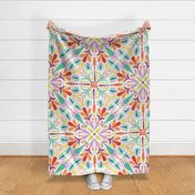 Colorful Kaleidoscope made of  abstract shapes  - modern, maximalist and cheerful 