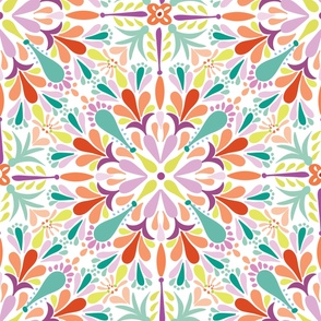 Colorful Kaleidoscope made of  abstract shapes  - modern, maximalist and cheerful 