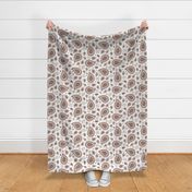 Large Scale Playful Paisley Bandana Mocha on White