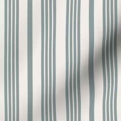 Mixed Stripe, white and gray (medium) - vertical lines thin and thick