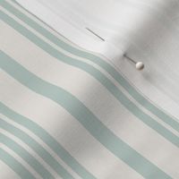 Mixed Stripe, white and light sage green (medium) - vertical lines thin and thick