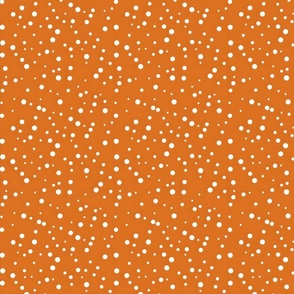 White Polka Dots on Orange