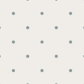 Spacious Polka Dots, off-white with silver gray spots
