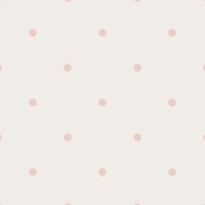 Spacious Polka Dots, off-white with light peach spots