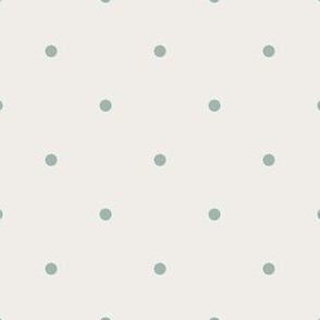 Spacious Polka Dots, off-white with sage green spots