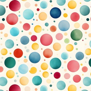 Big Rainbow Watercolor Polka Dots