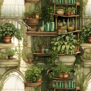 Potted Plants on Sheves