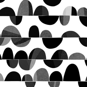 (M) Minimal Abstract Retro cut-out Pebbles in Black and White #Abstractminimal #retro #blackandwhitepattern #blackandwhitedecor