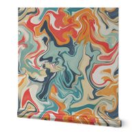 Extra large red, orange and blue marble Tween Spirit design