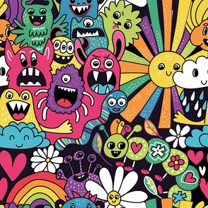 very funny doodle monsters