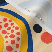 Abstract Geometric Circles or Mushrooms / Retro Colors / Large Scale or Wallpaper