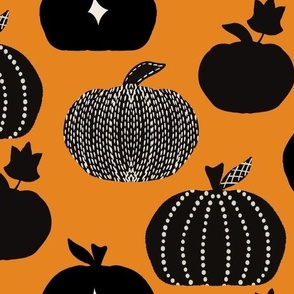 All Hallows - Halloween - pumpkins - orange - large