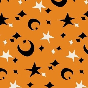 All Hallows - Halloween - stars - orange