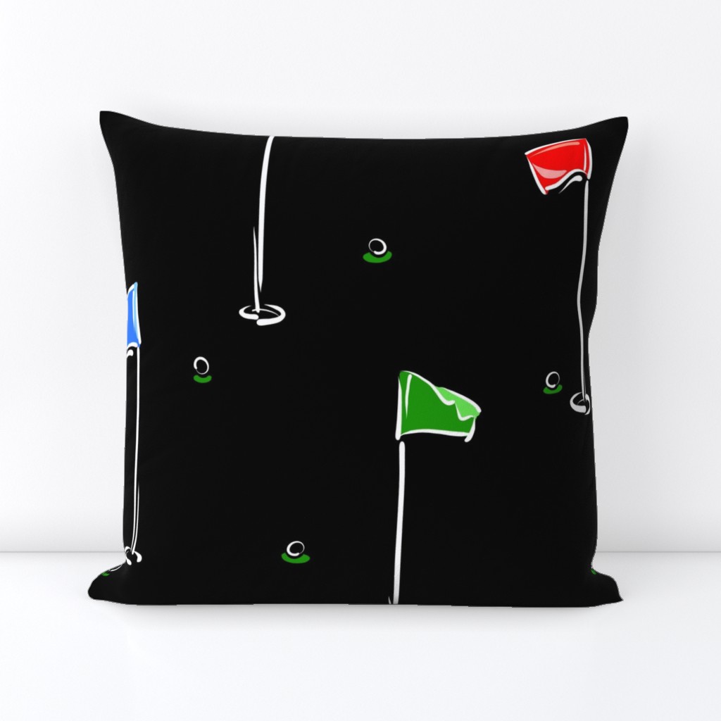 Golf Puttin’ Flags -  Black + Multi | Large