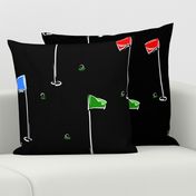 Golf Puttin’ Flags -  Black + Multi | Large