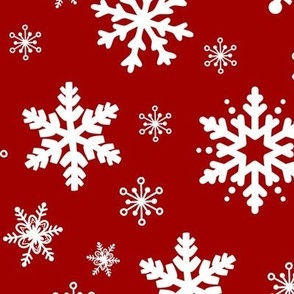 Snowflakes On Red