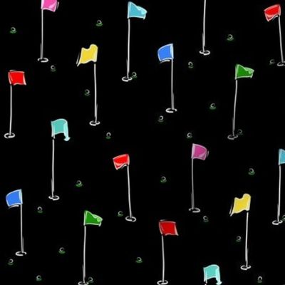 Golf Puttin’ Flags -  Black + Multi | Small