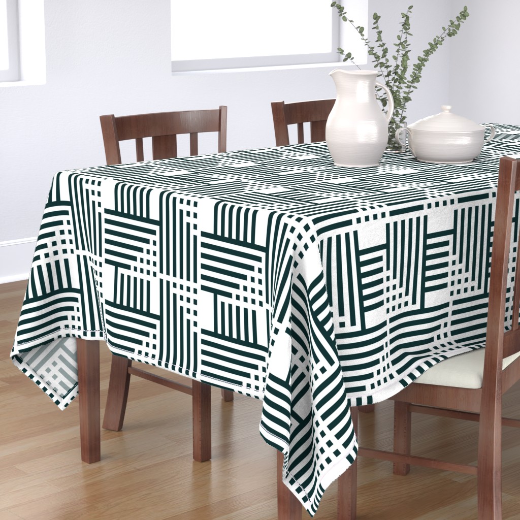 Flag-teal black white Rectangular Tablecloth | Spoonflower