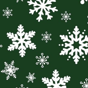 Snowflakes On Green