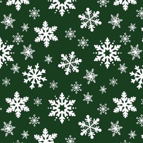 Snowflakes On Green Very Small