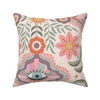 Aesthetic retro floral with eyes