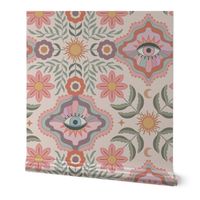 Aesthetic retro floral with eyes