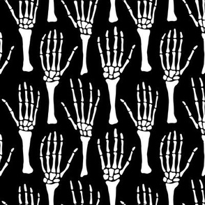 Spooky Skeleton Hands White and Black